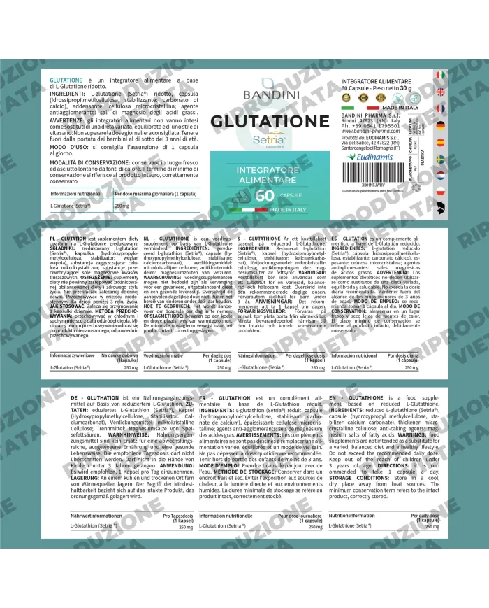 Glutatione Setria® 60 Capsule - Antiossidante Fegato & Anti Age