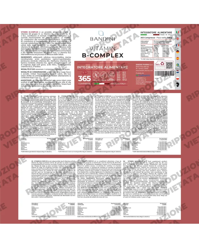 Vitamina B Complex 365 compresse 100% vegano & No OGM