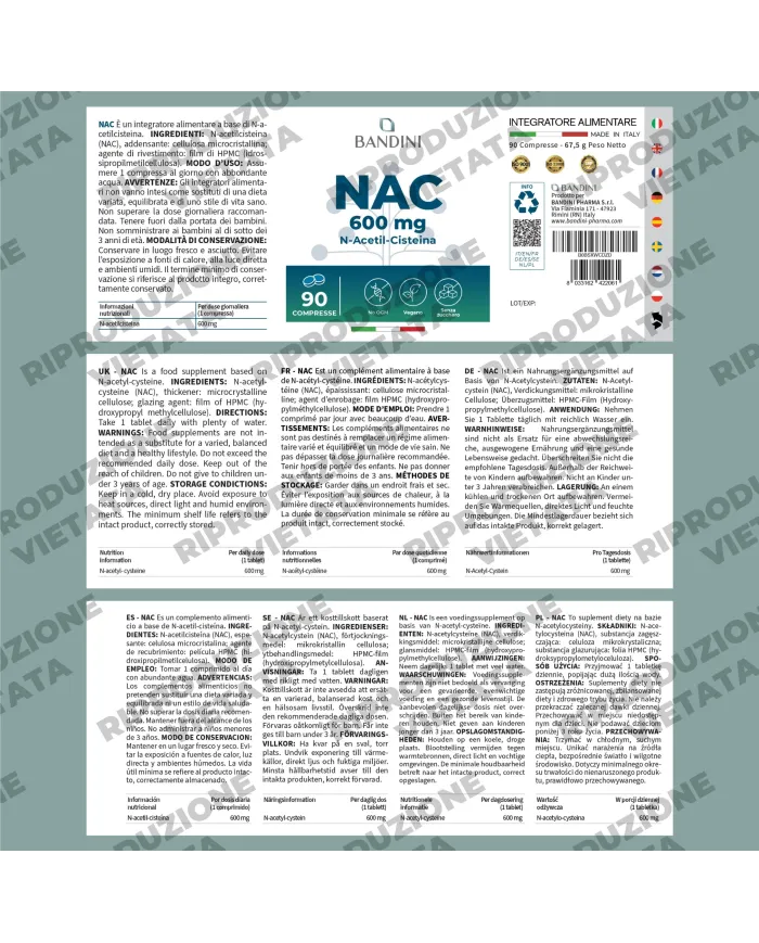 NAC N-acetyl-cysteine 90 tablets - Immune system booster