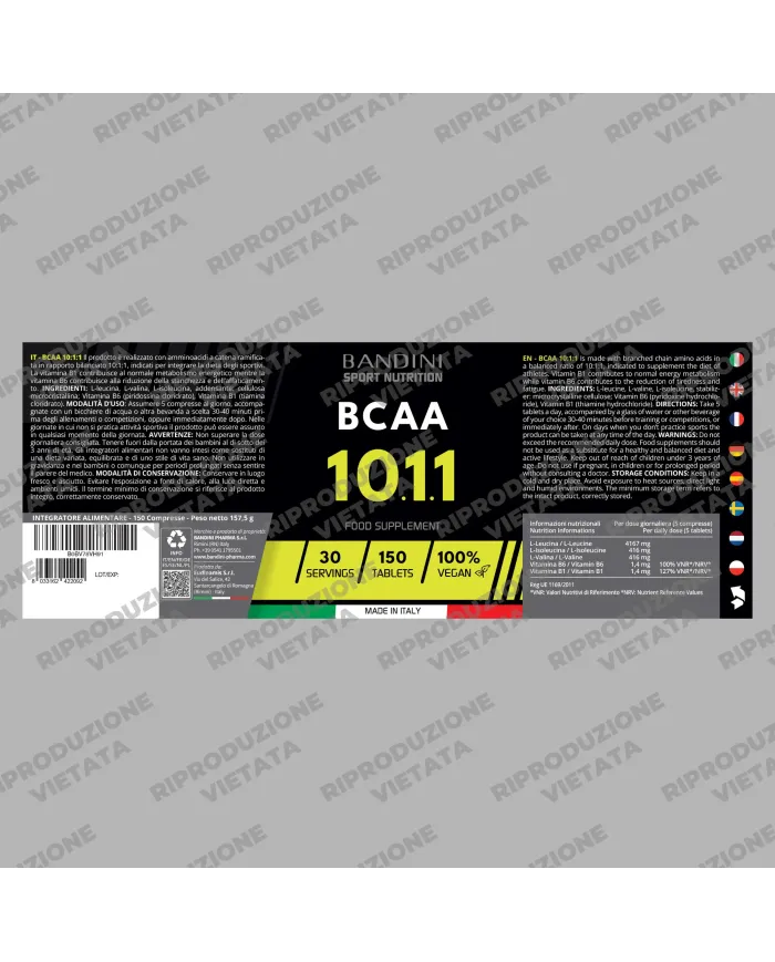 BCAA 10:1:1 - 150 tablets amino acids for muscle recovery