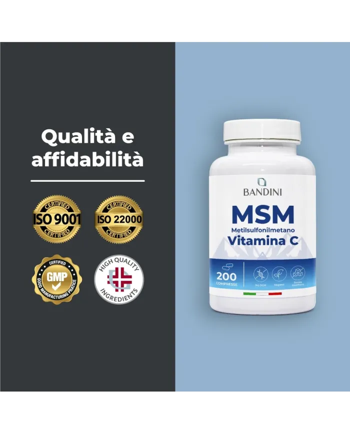 MSM 200 Compresse - Crescita dei capelli & Pelle ed Unghie sane