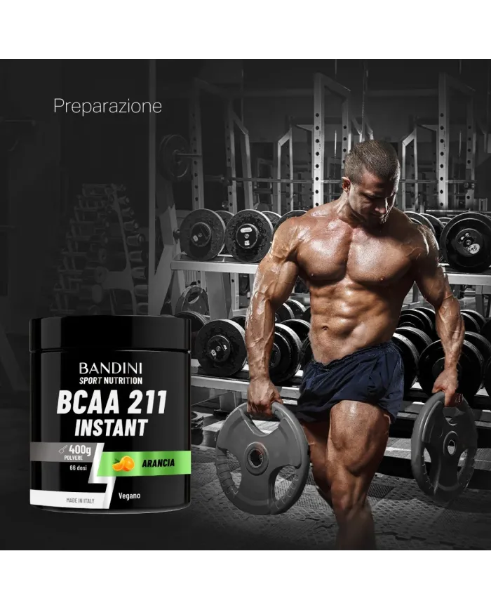 BCAA 2:1:1 in polvere pura da 400 grammi al gusto di Arancia