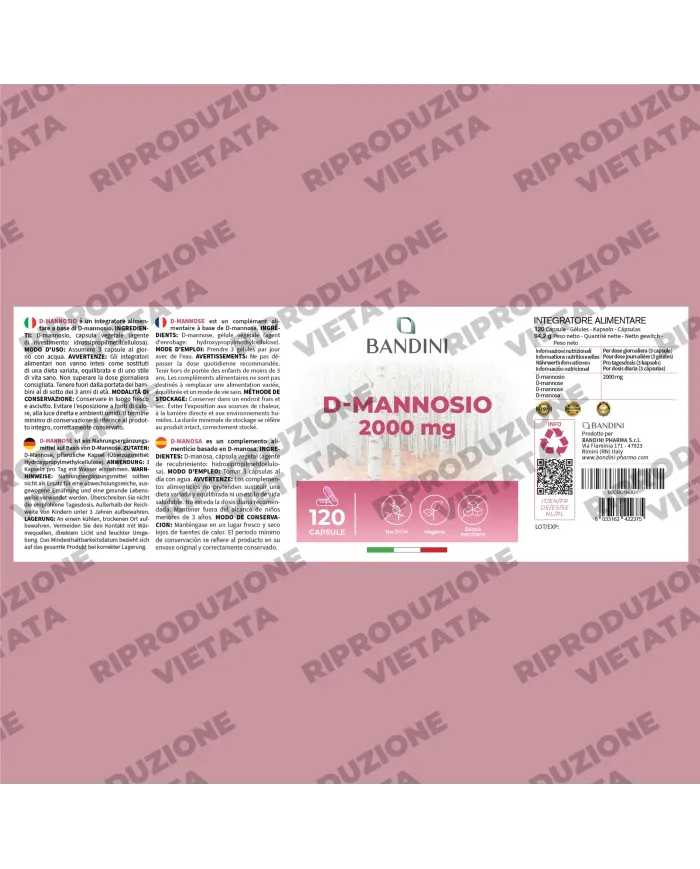 D-Mannosio 120 Capsule - Contro la cistite e le infezioni urinarie